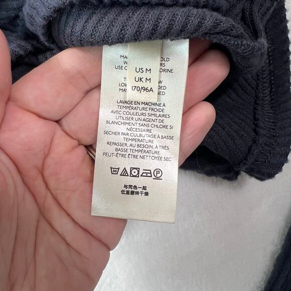 Free People Navy Off-Shoulder Long Sleeve Sweater Top Size Medium - Picture 8 of 9